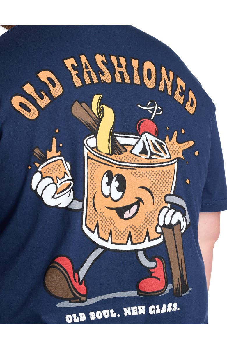 True Nation by DXL Big & Tall Old Fashioned Graphic Tee, Alternate, color, Navy