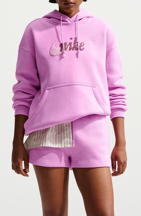 Oversize Brushed Cotton Blend Fleece Hoodie