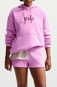 Nike Oversize Brushed Cotton Blend Fleece Hoodie
