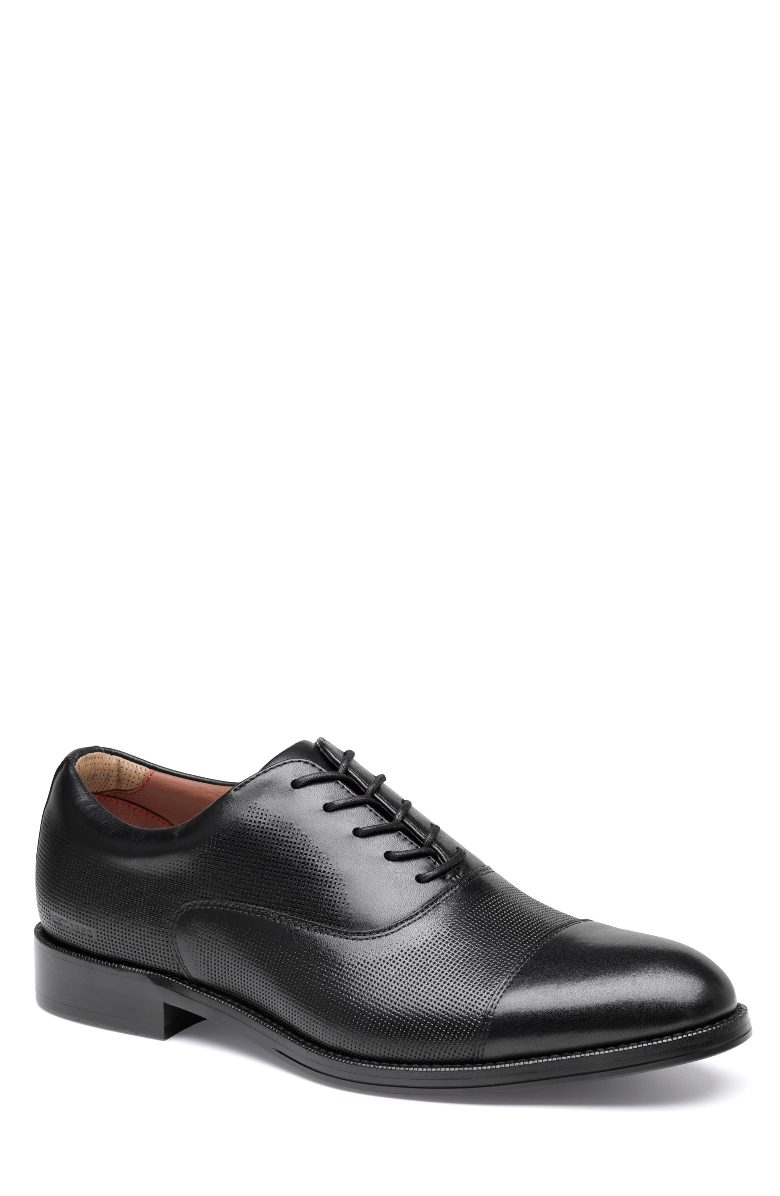 Copley XC Waterproof Cap Toe Oxford, Main, color, BLACK WATERPROOF FULL GRAIN