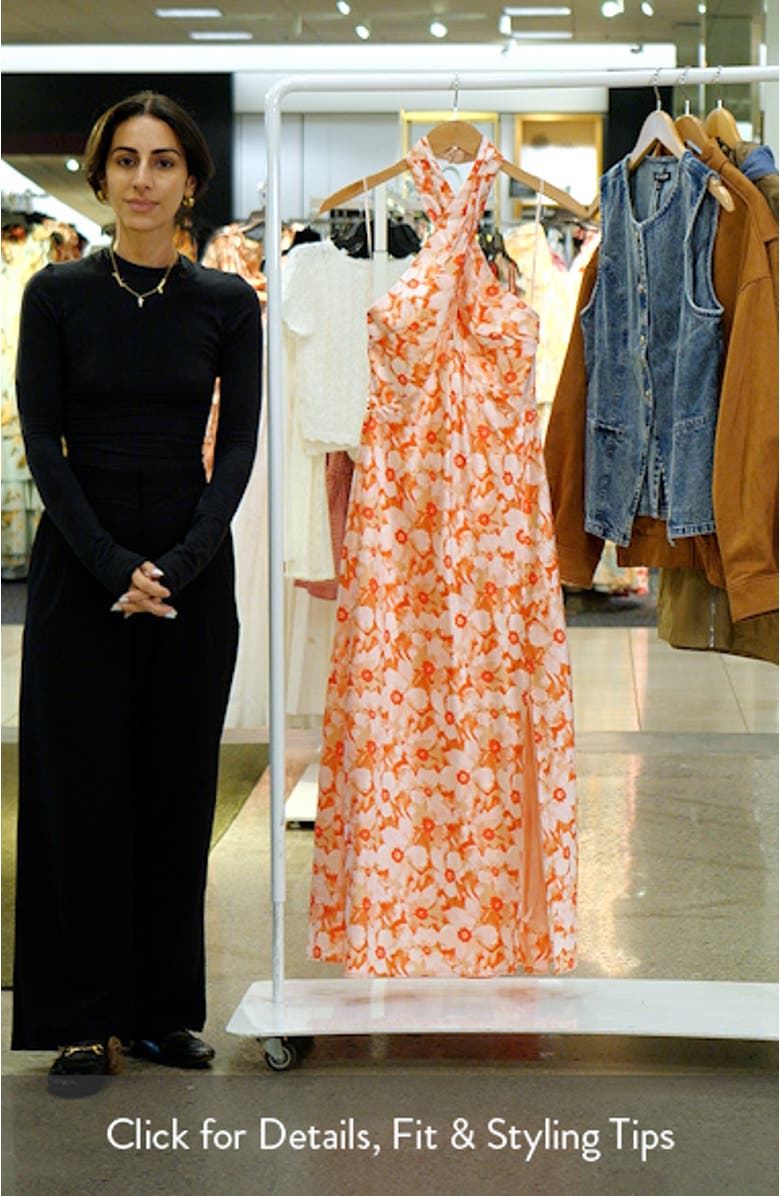 Marisa Floral Print Halter Dress, sales video thumbnail