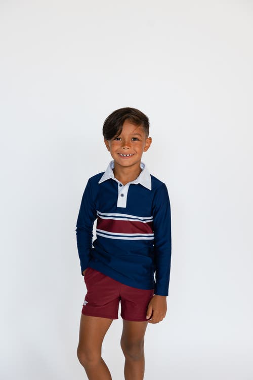 Courtside Kids Boys Super Short Lined In Burgundy