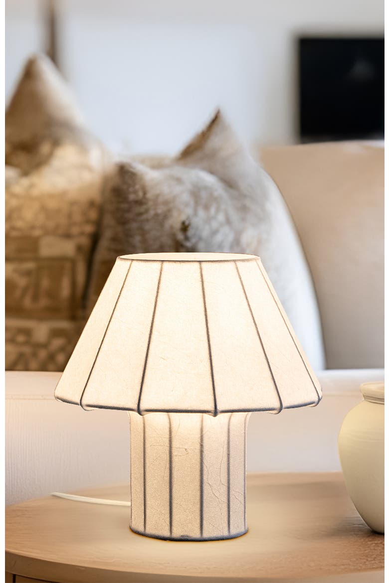 Celeste 12.6" LED Lightweight Table Lamp with Resin Fabric Shade, Bulb Included, Alternate, color, Off-White