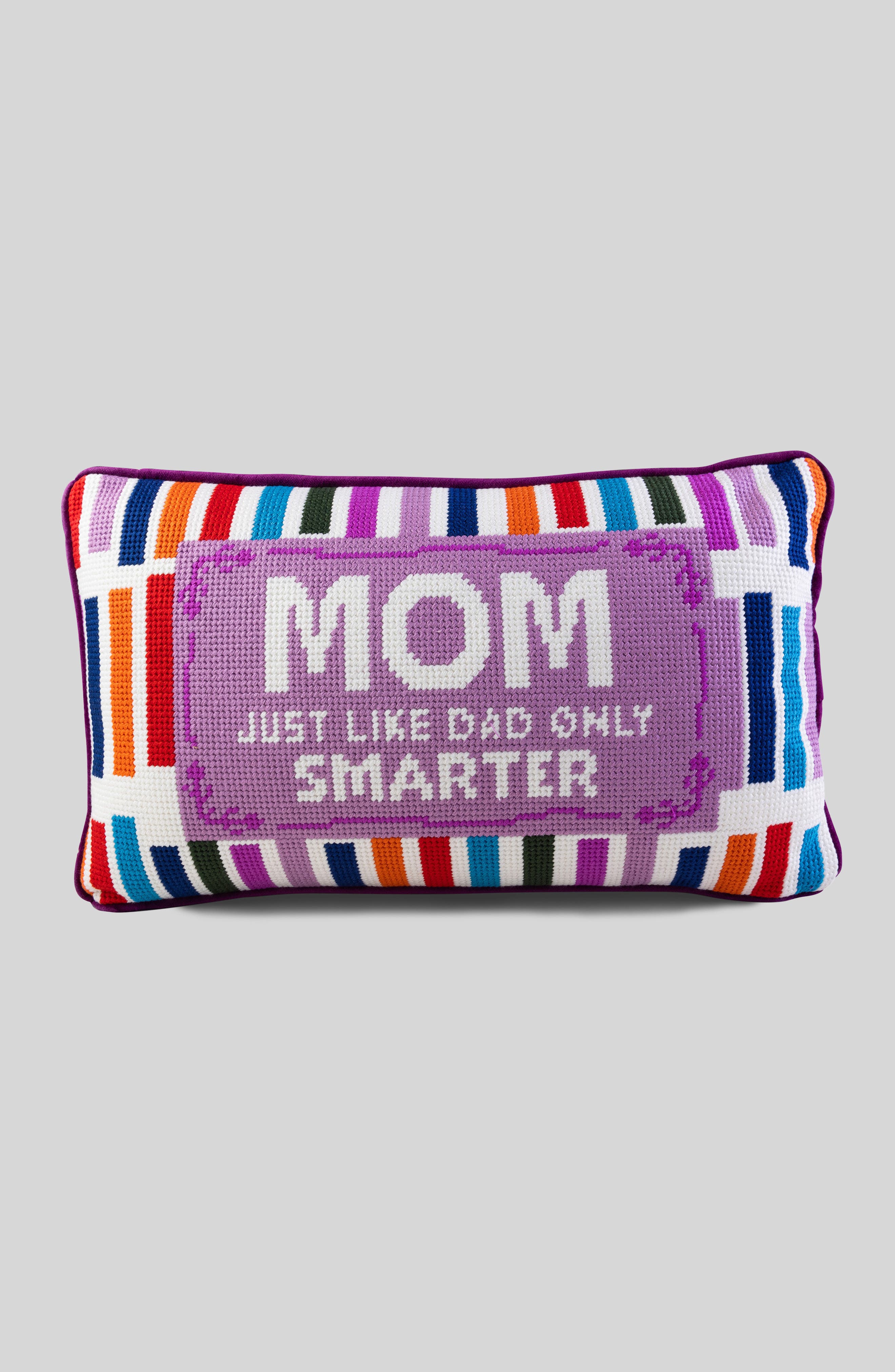 Mom Rules Needlepoint Pillow - Thumbnail 5
