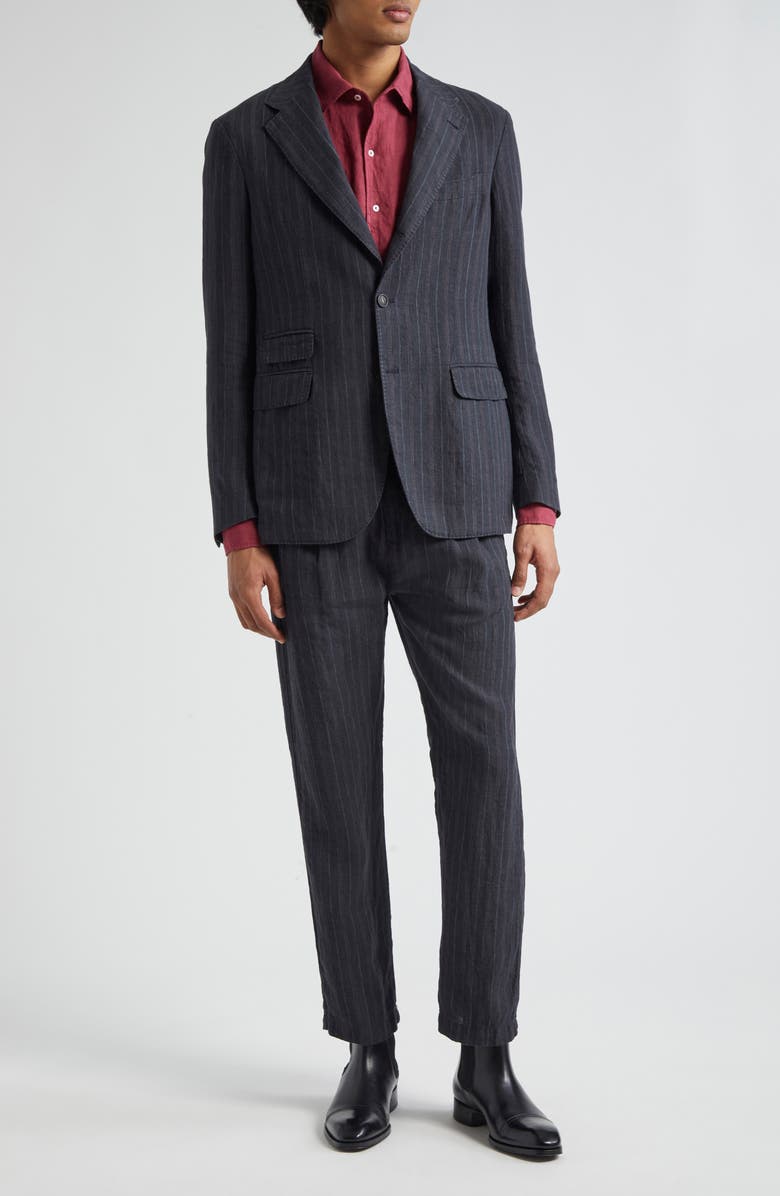 Massimo Alba Catch 2 Stripe Linen Blazer, Alternate, color, 