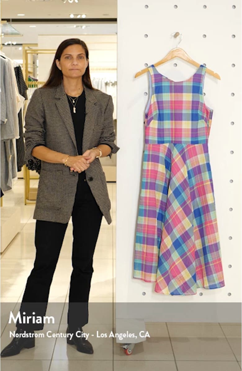 Madras Plaid Fit & Flare Dress, sales video thumbnail