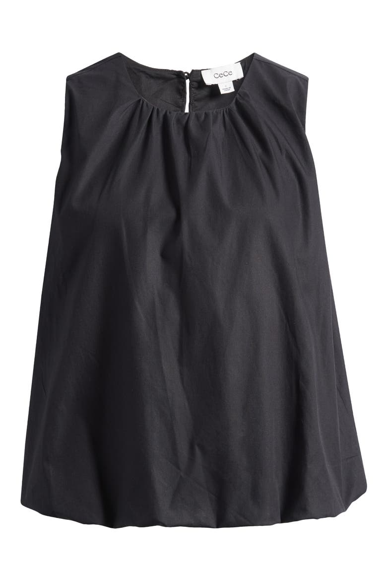 Cotton Poplin Bubble Top, Alternate, color, BLACK