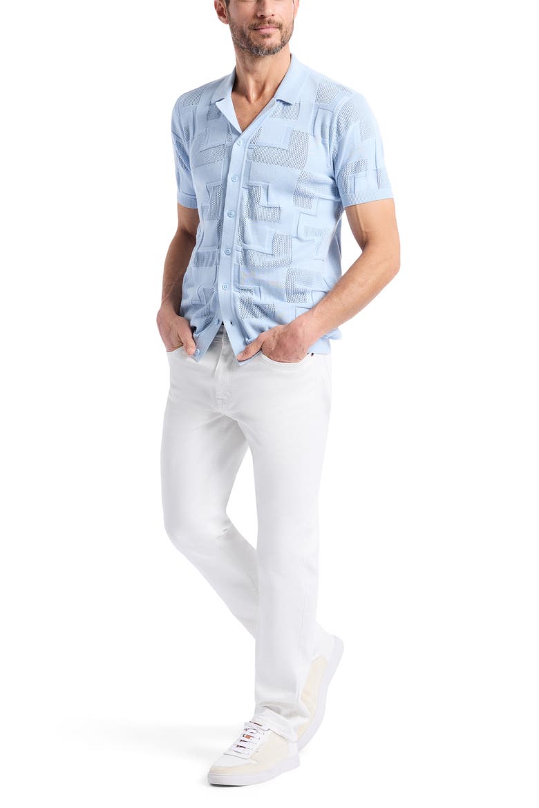 Drayford Cotton Button-Up Sweater, Alternate, color, LIGHT BLUE