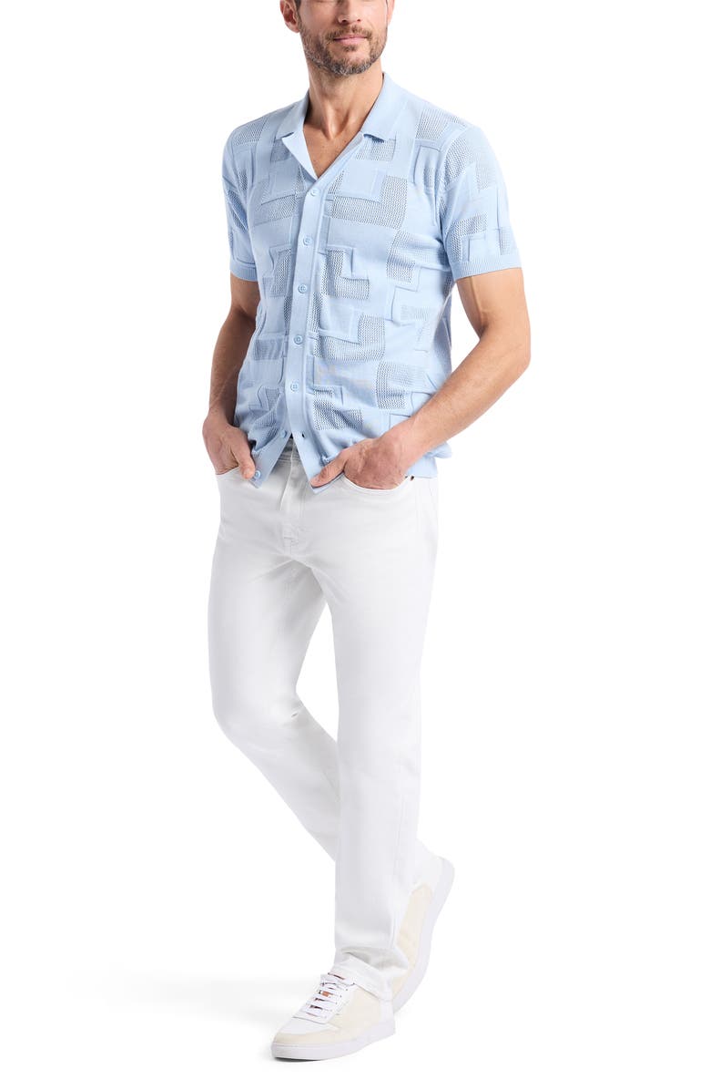 Robert Graham Drayford Cotton Button-Up Sweater, Alternate, color, Light Blue