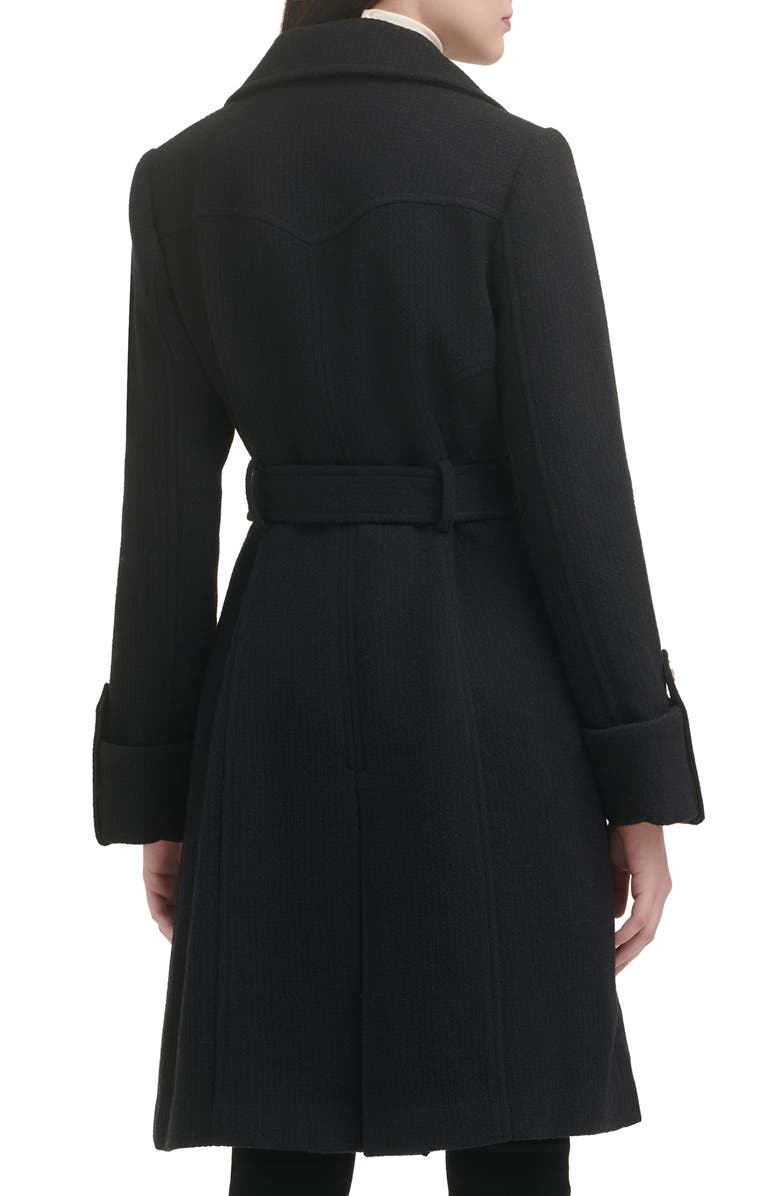 GUESS Double Breasted Belted Wool Blend Coat, Alternate, color, 