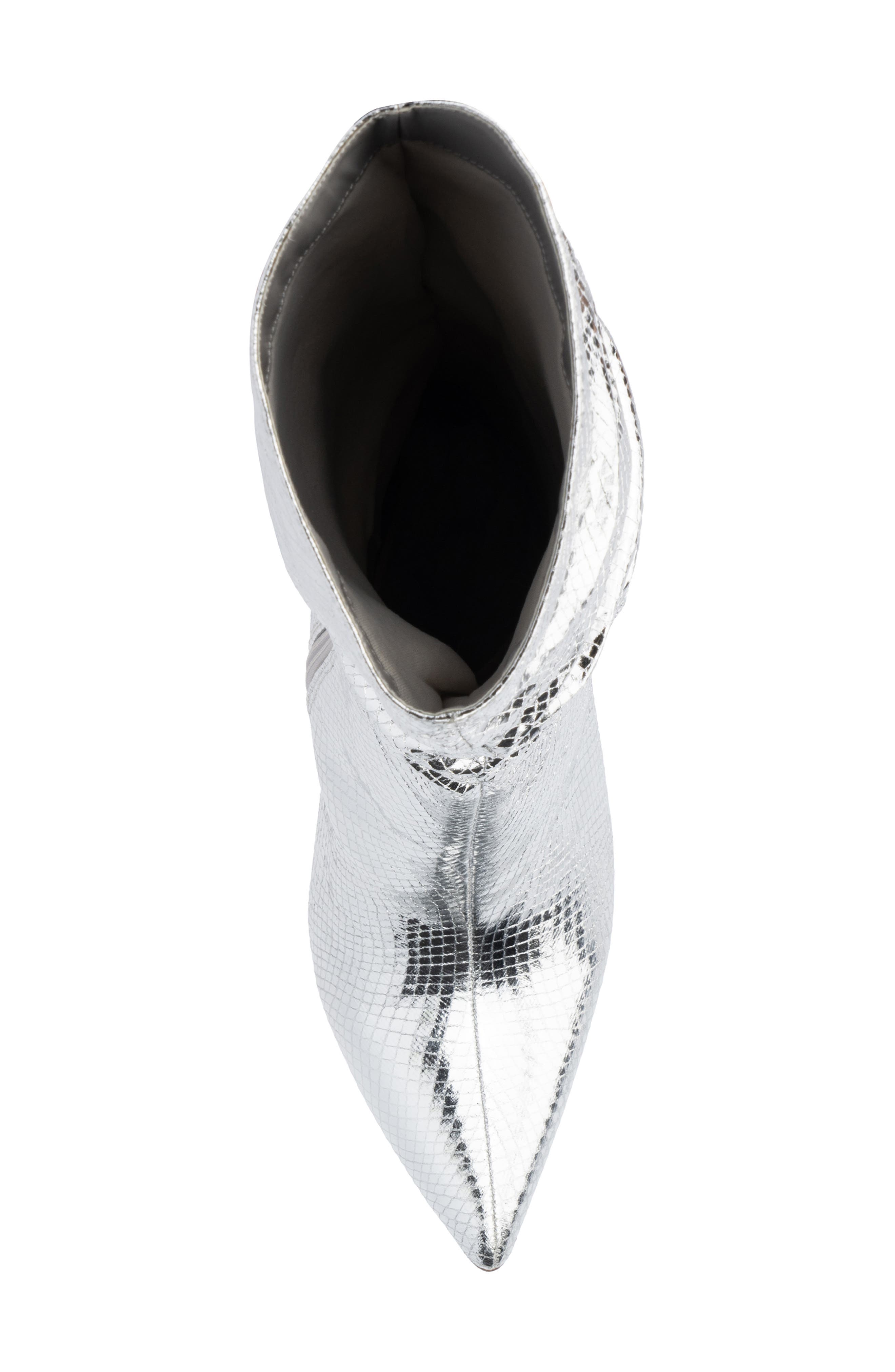 NEW YORK AND COMPANY Earla Ruched Shaft Boot, Alternate, color, Silver Metallic