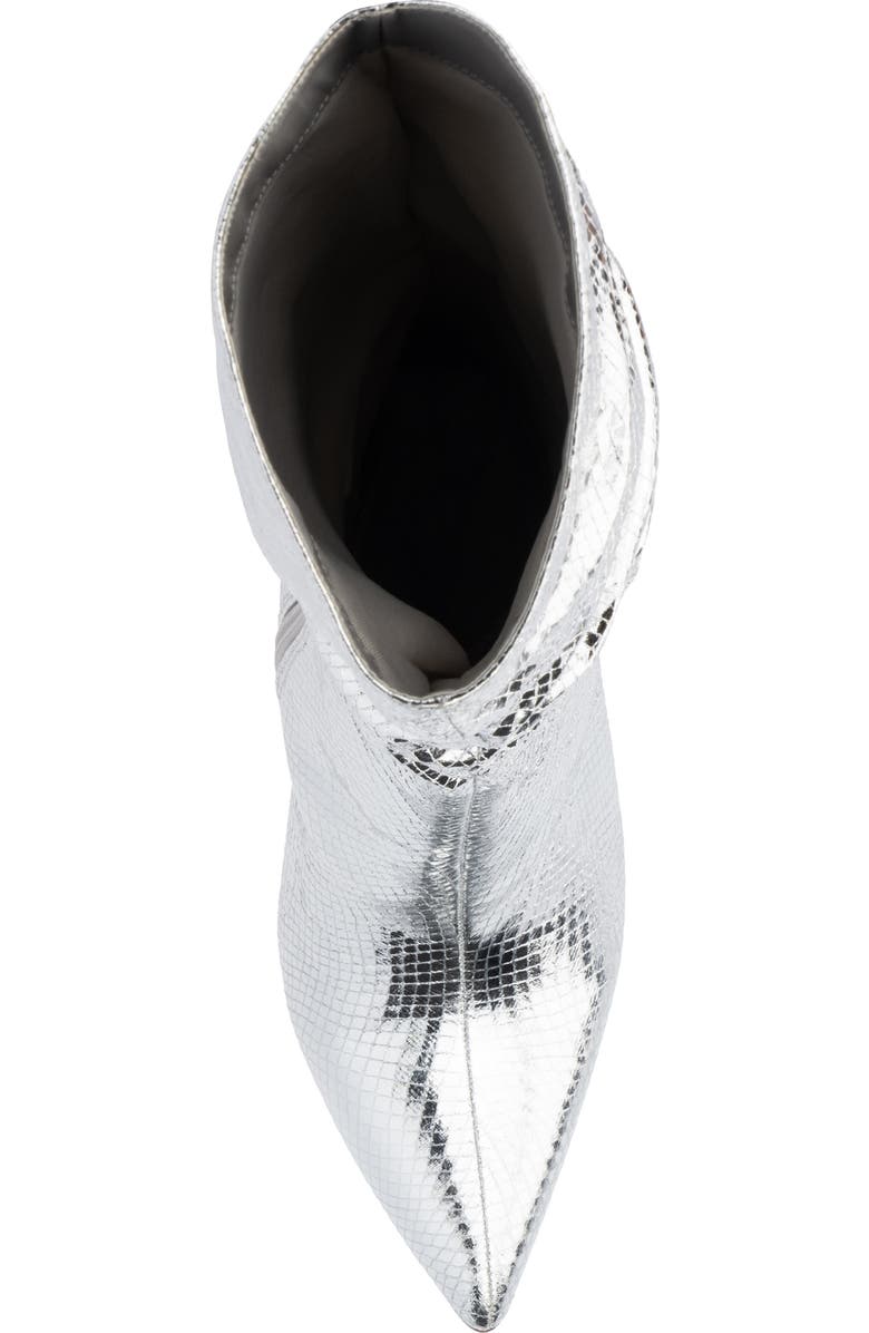 NEW YORK AND COMPANY Earla Ruched Shaft Boot, Alternate, color, Silver Metallic