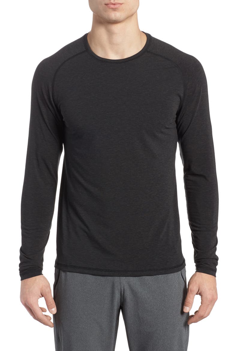 Long Sleeve Base Layer Tee, Main, color, BLACK OXIDE HEATHER