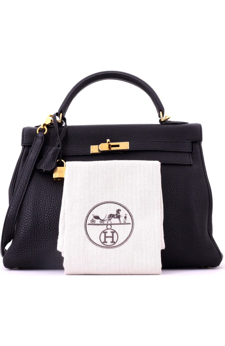Pre-Owned Hermes Kelly Handbag Black Togo with Gold Hardware 32, Alternate, color, Noir