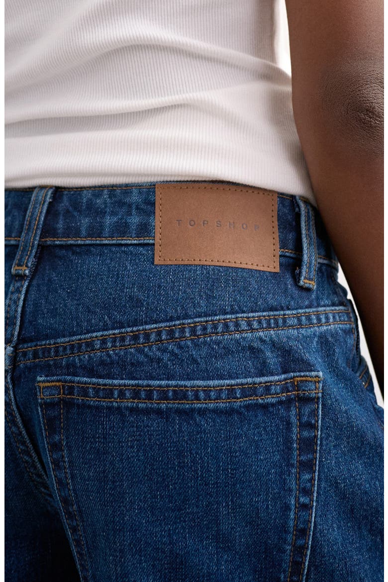 Editor Mid Rise Denim Shorts, Alternate, color, MBLUE