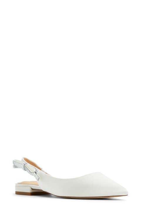 Jane Bow Slingback Half d'Orsay Pointed Toe Flat (Women)