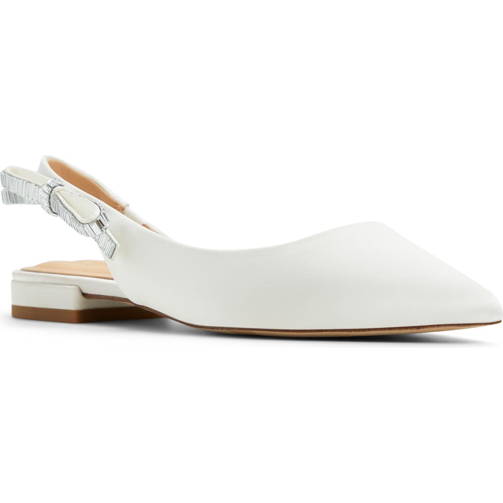 Ted Baker London Jane Bow Slingback Half D'orsay Pointed Toe Flat In White