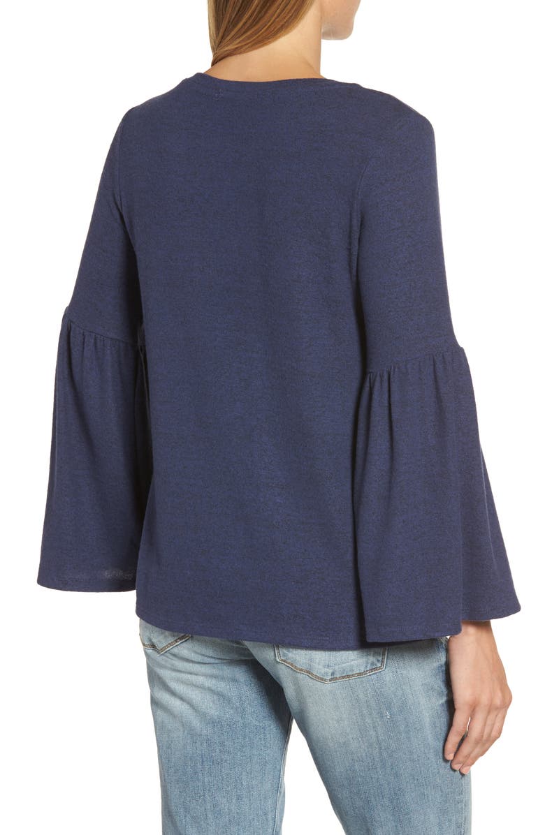 GIBSONLOOK Gibson Bell Sleeve Cozy Fleece Pullover, Alternate, color,