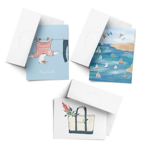 Everyday Assorted Greeting Card Pack (3ct) "Seagull, Tote, Ahoy"