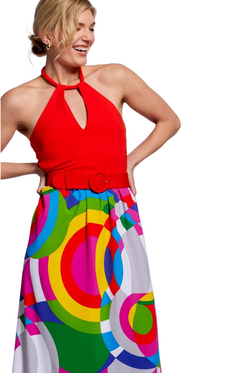 Tori Richard Prism Sonia Dress, Alternate, color, Tangerine