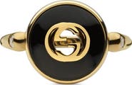 Gucci Interlocking-G Black Onyx & Diamond Ring