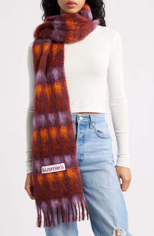 Susmie's Wool & Mohair Fringe Scarf In Multi