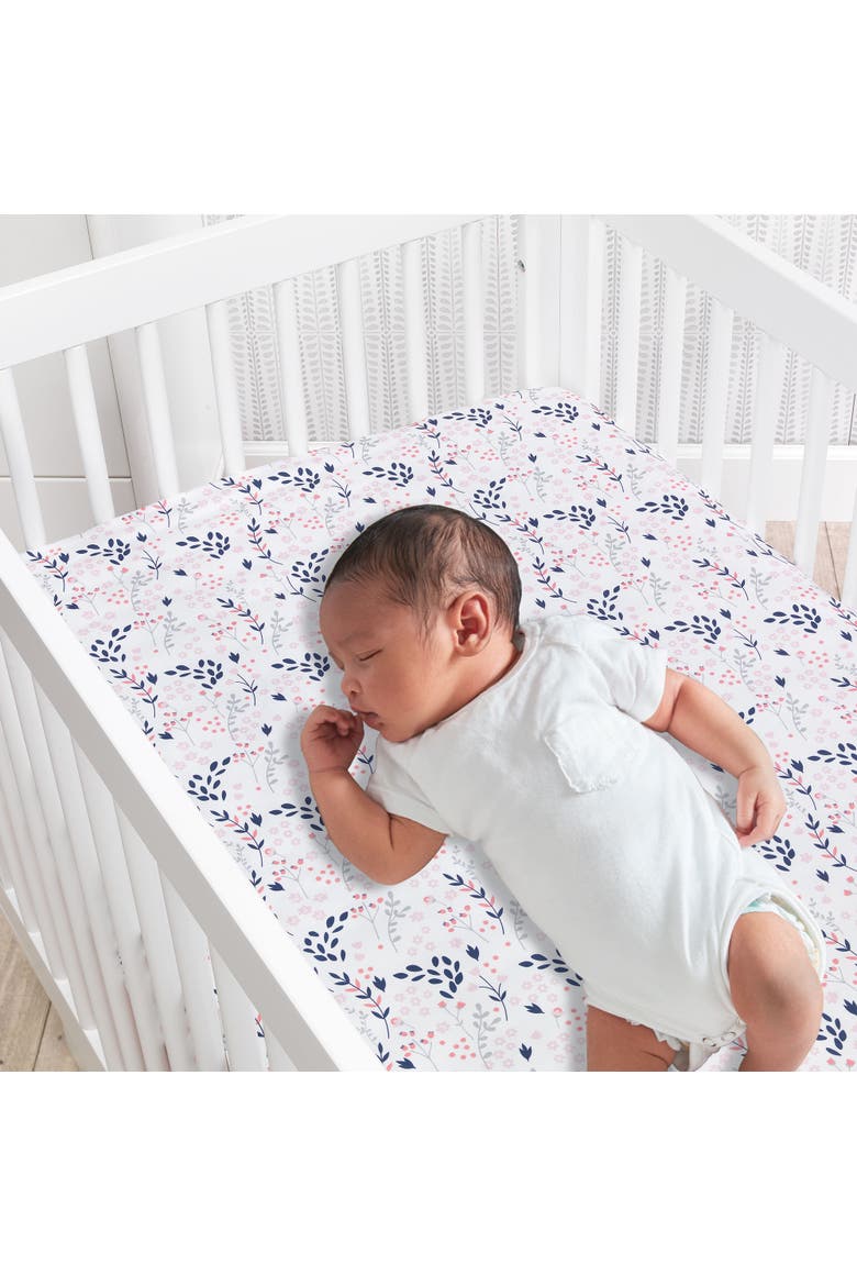 Forever Friends Woodland Fox/Owl 4-Piece Nursery Crib Baby Bedding Set, Alternate, color, Pink
