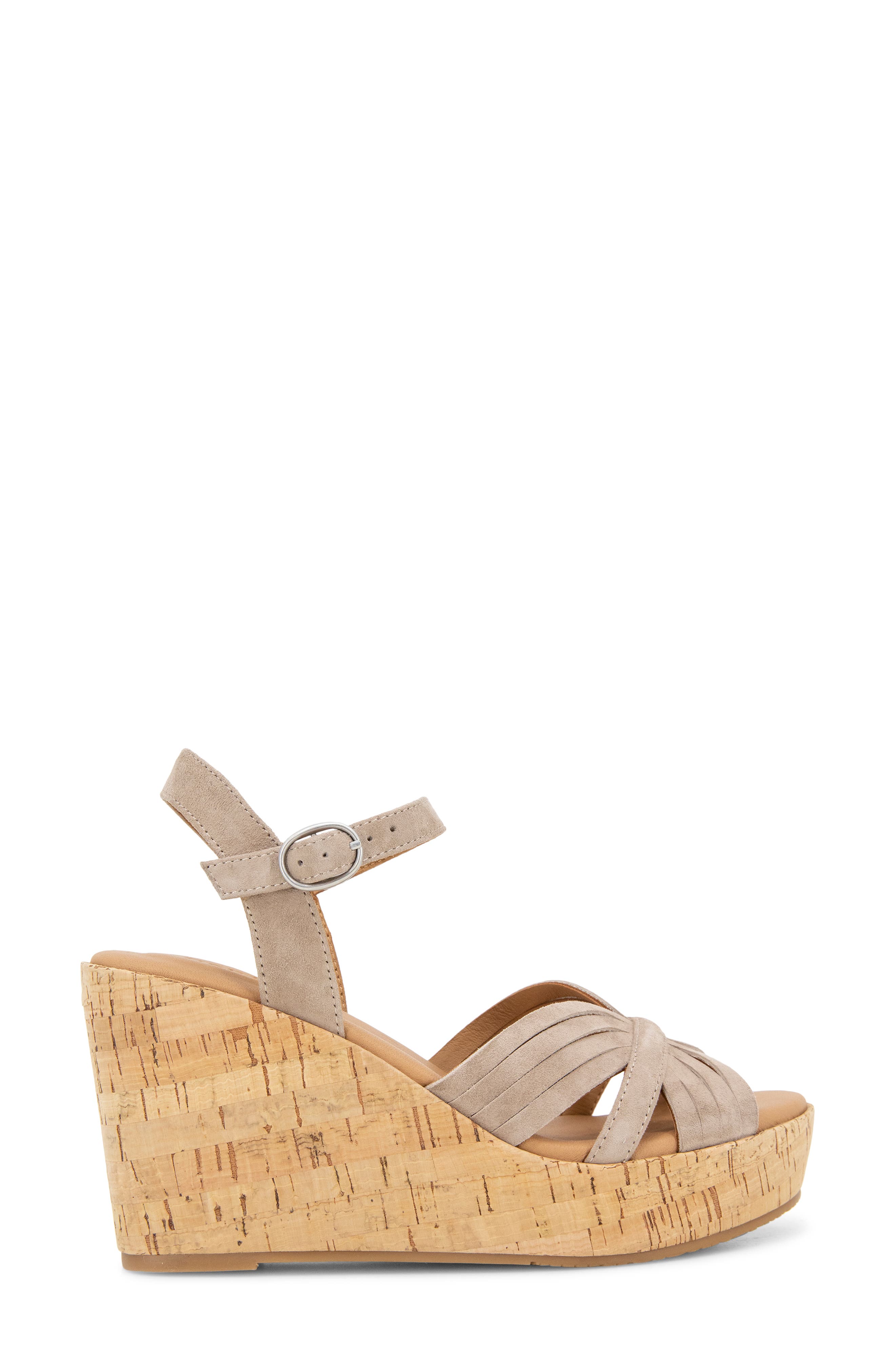 Gentle Souls Nomi Ankle Strap Platform Wedge Sandal, Alternate, color, Mushroom Suede