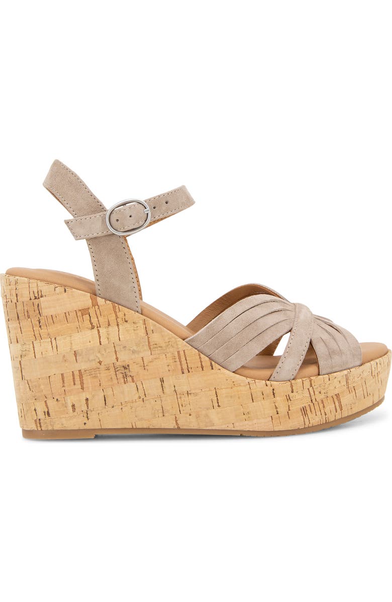 Gentle Souls Nomi Ankle Strap Platform Wedge Sandal, Alternate, color, Mushroom Suede