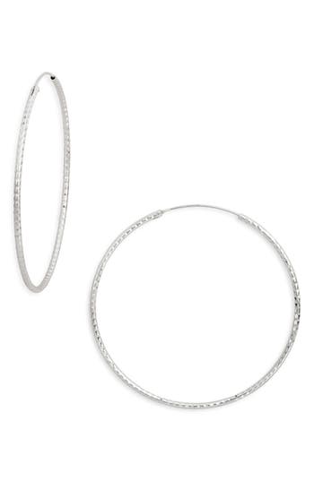 Argento Vivo Textured Endless Hoop Earrings In Silver