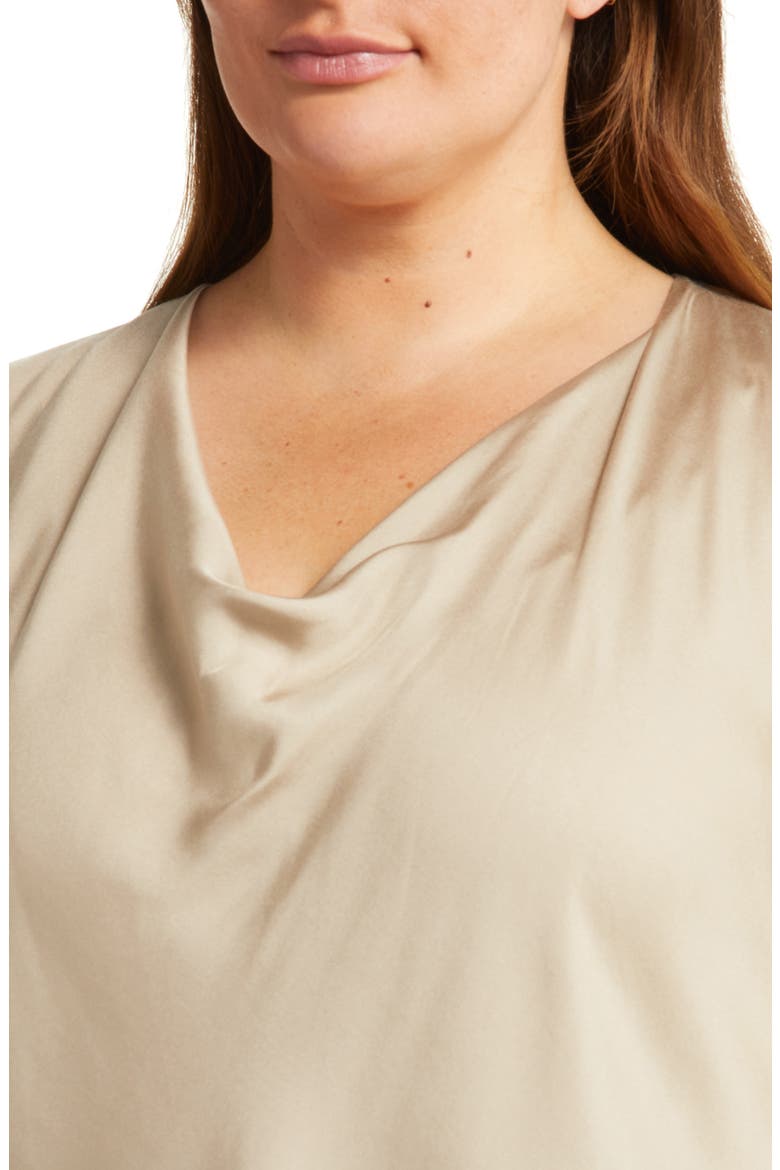 Cowl Neck Cap Sleeve Silk Blend Blouse, Alternate, color, OAT