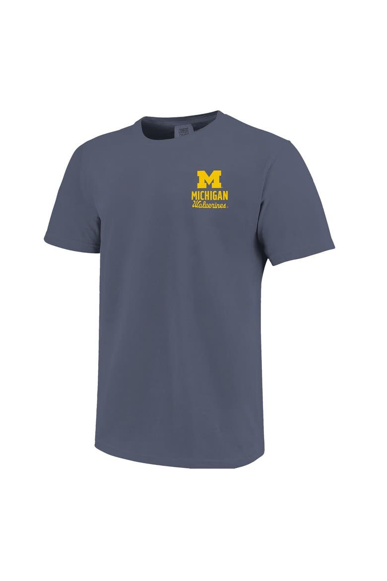 Youth Navy Michigan Wolverines Comfort Colors Mascot Overlay T-Shirt, Alternate, color, Navy