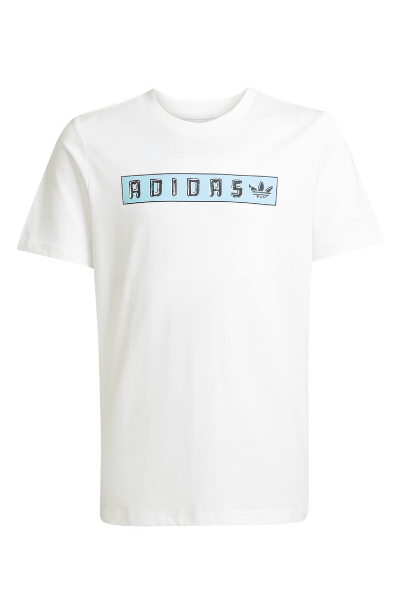 adidas Originals Kids' Cotton Graphic T-Shirt, Main, color, White
