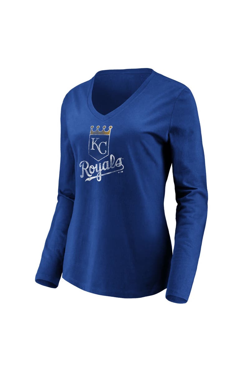 FANATICS Women's Fanatics Branded Royal Kansas City Royals Core Team Long Sleeve V-Neck T-Shirt, Alternate, color, 