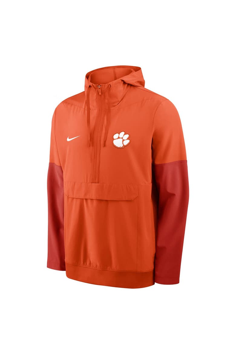 Men's Nike Orange Clemson Tigers Anorak Half-Zip Hoodie Jacket, Alternate, color, Orange