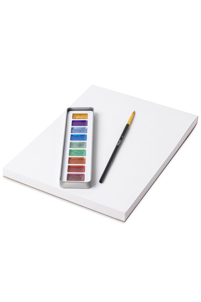 Watercolor Set 9Pc Metallic, Alternate, color, Multicolored