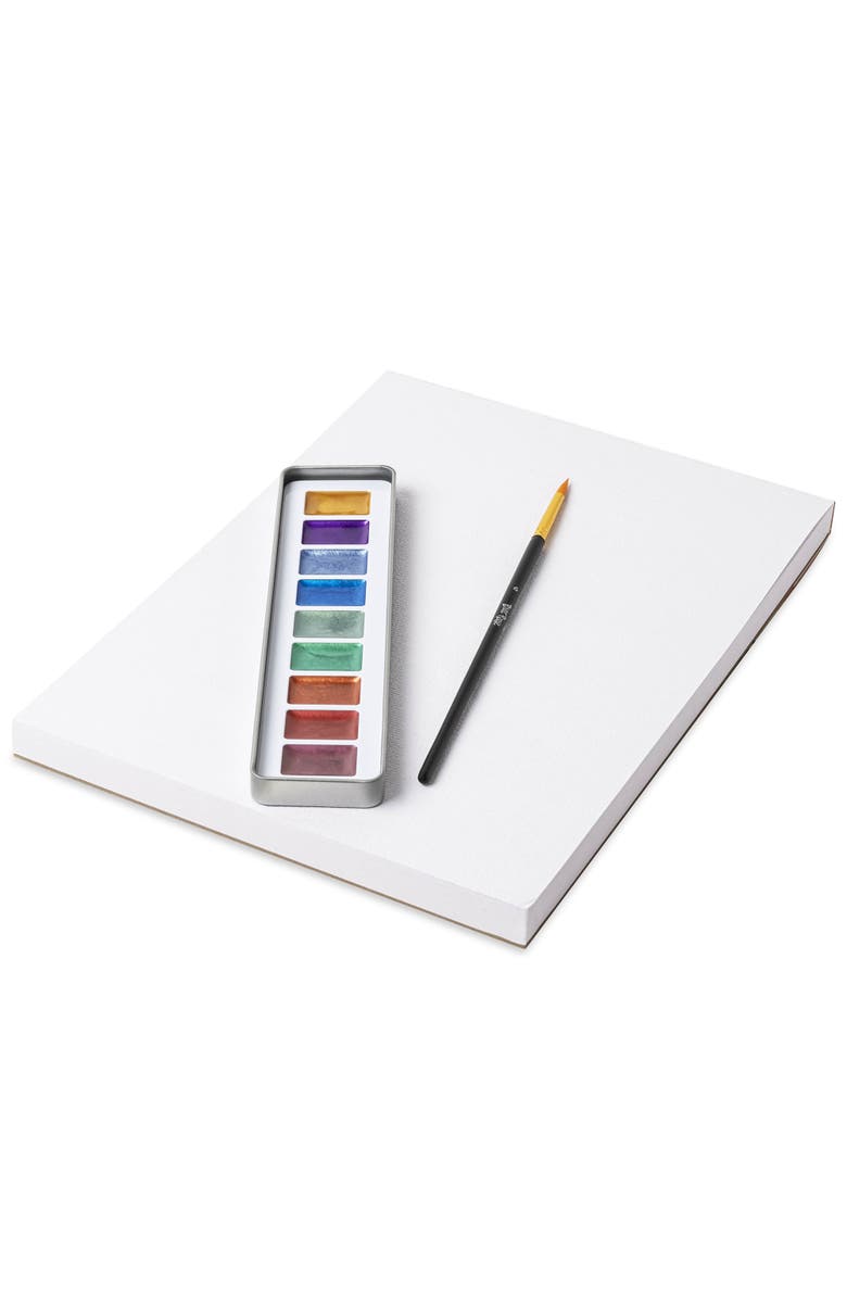 Brea Reese Watercolor Set 9Pc Metallic, Alternate, color, Multicolored