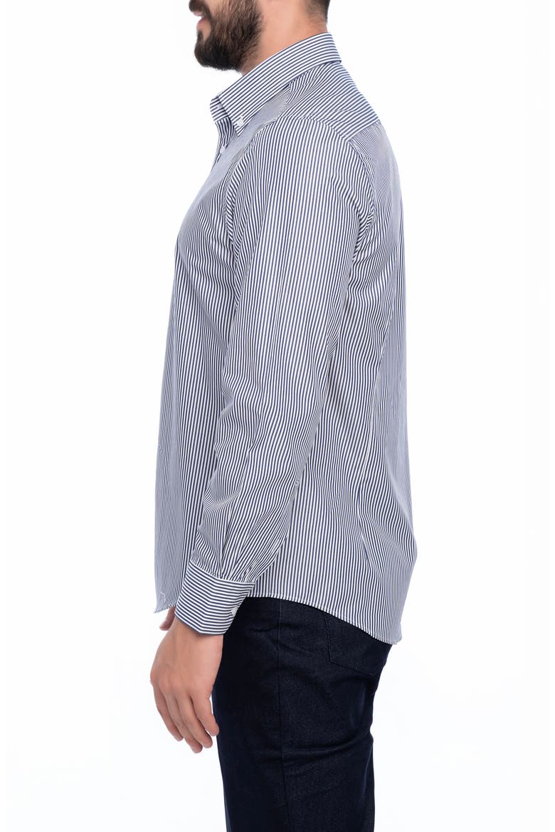 Cosmos Slim Fit Cotton Dress Shirt, Alternate, color, NAVY BLUE
