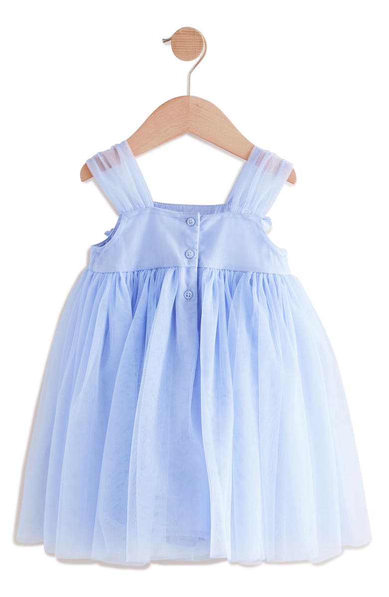 NEXT Kids' Floral Appliqué Tulle Dress, Alternate, color, Blue