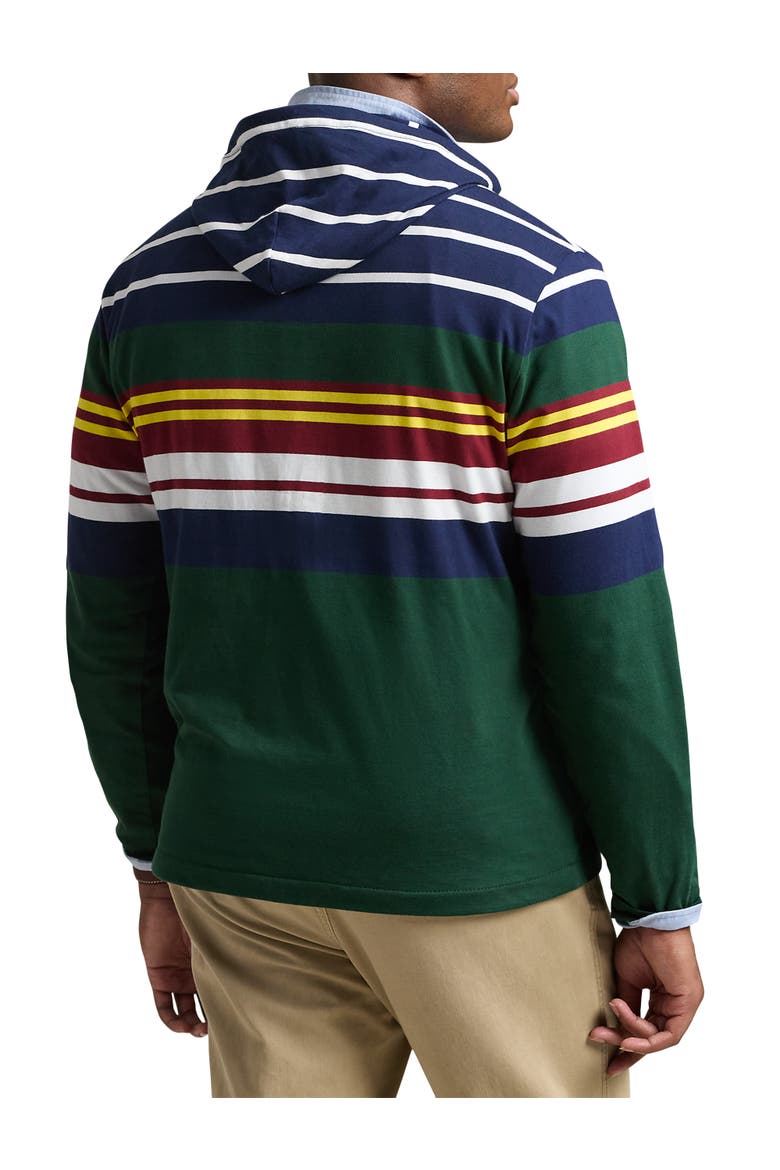 Striped Long-Sleeve Hooded T-Shirt, Alternate, color, VINTAGE PINE HTHR