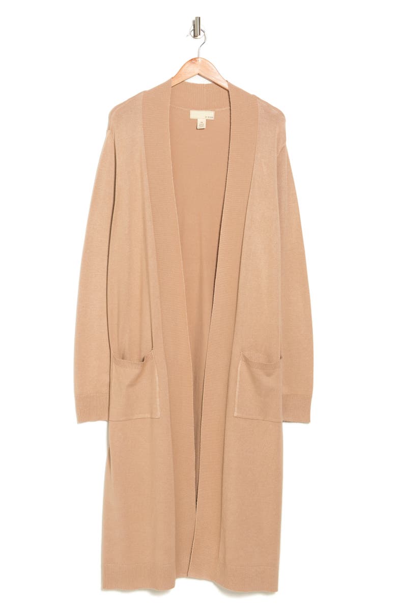 BY DESIGN Tribeca Longline Cardigan, Alternate, color, Camel