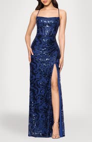 Blondie Nites Sequin Lace Sleeveless Gown