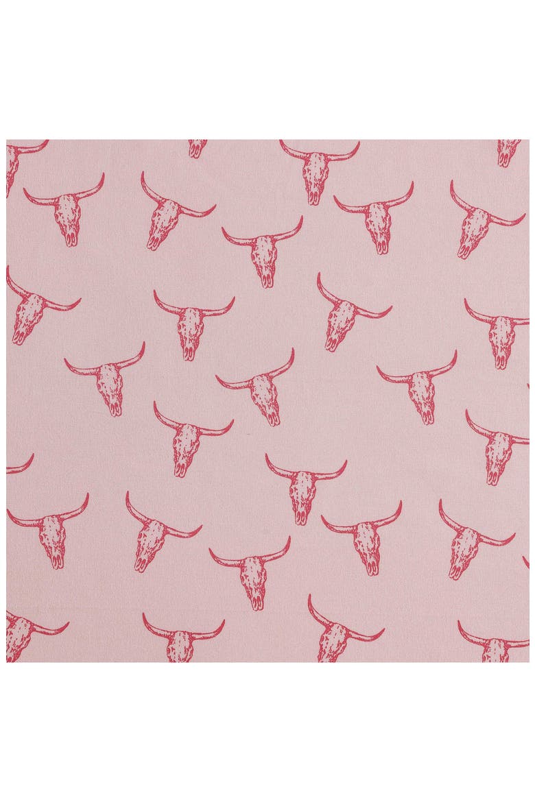Steer Skull Print Microfiber Sheet Set, Alternate, color, LIGHT PINK
