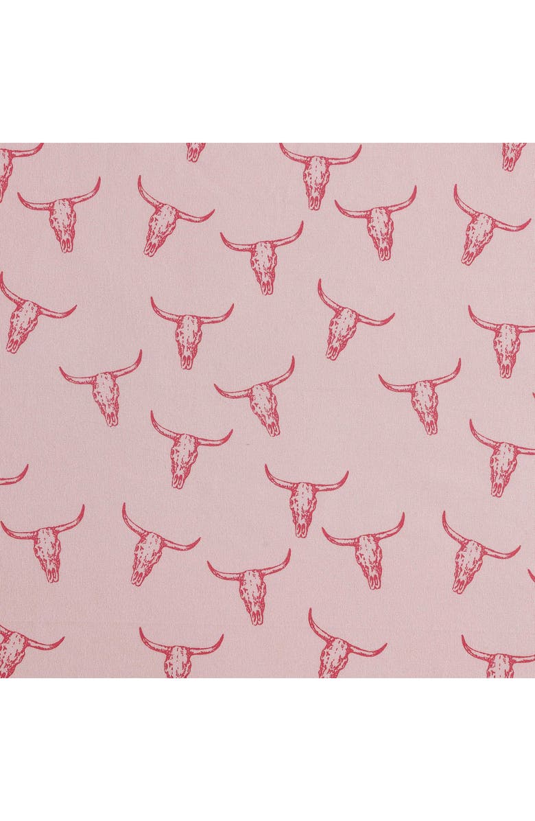 Wrangler Steer Skull Print Microfiber Sheet Set, Alternate, color, Light Pink