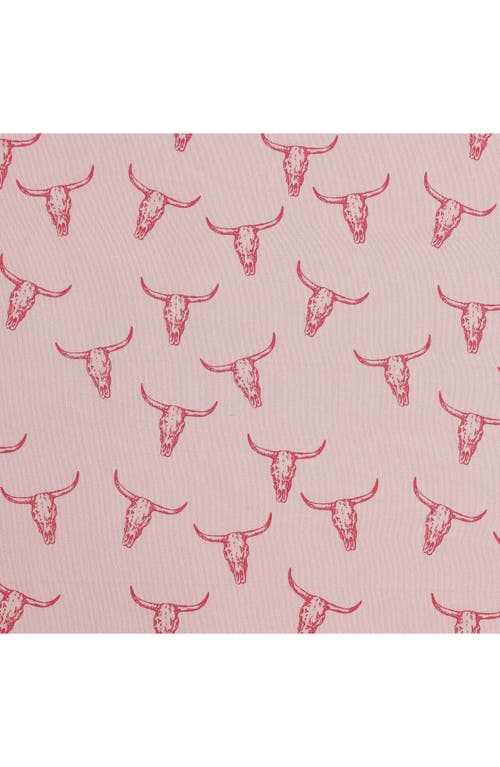 Wrangler Steer Skull Print Microfiber Sheet Set In Pink