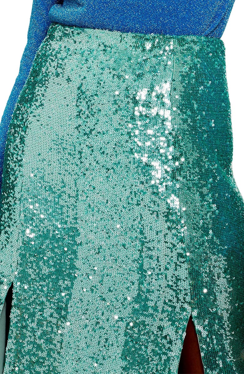Topshop Sequin Skirt, Alternate, color,