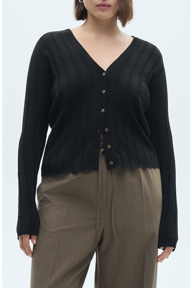 Knit Cardigan, Alternate, color, BLACK