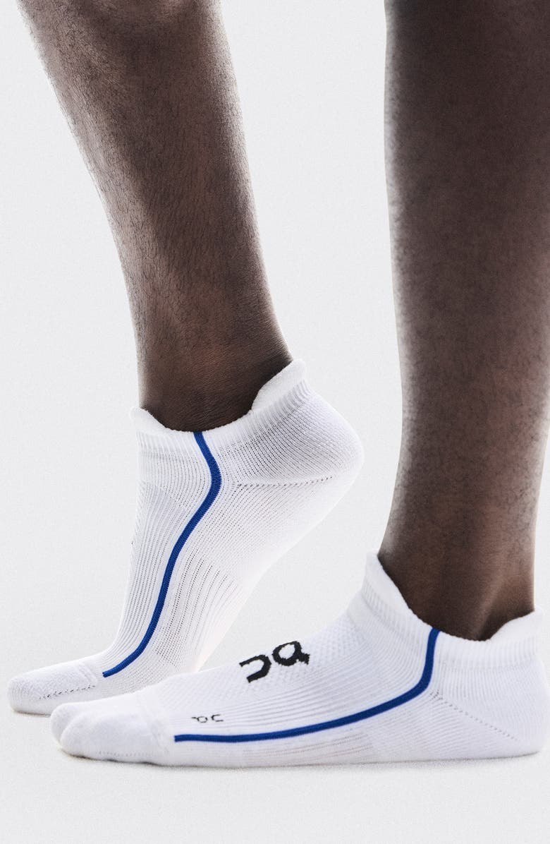 On Court Low Socks, Main, color, White/ Indigo