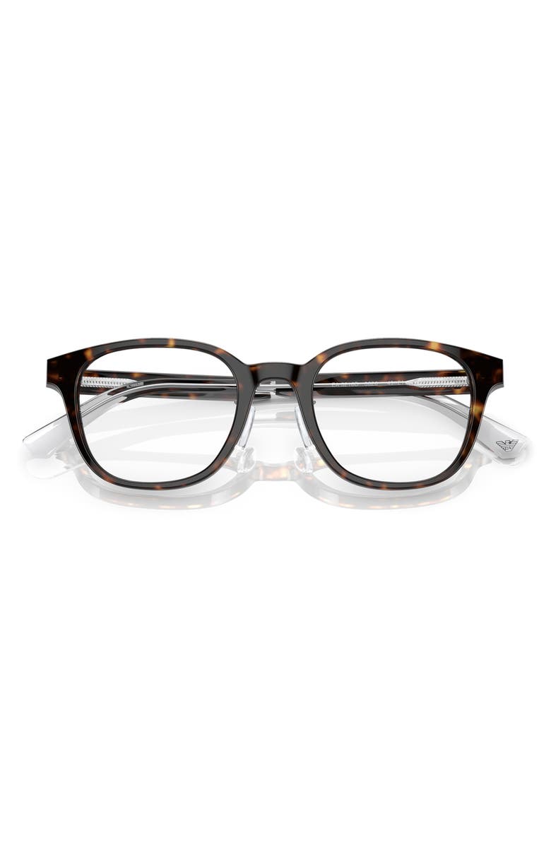 Emporio Armani 49mm Phantos Optical Glasses, Alternate, color, Havana / Demo Lens