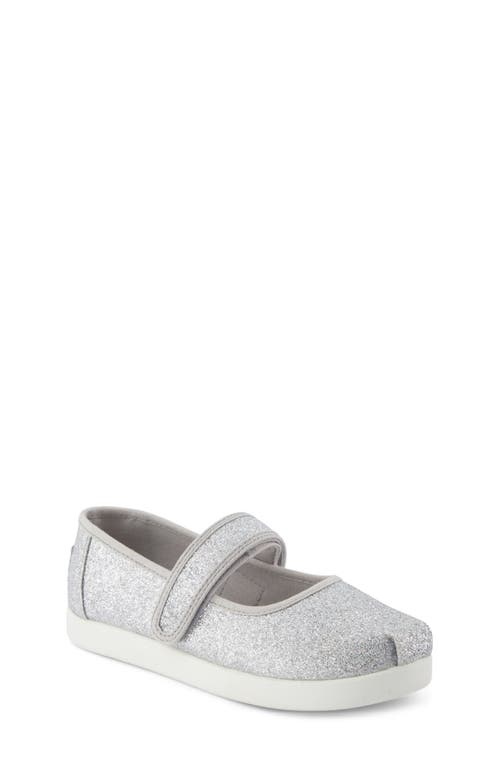 Shop Toms Kids' Nora Mary Jane Flat In Silver